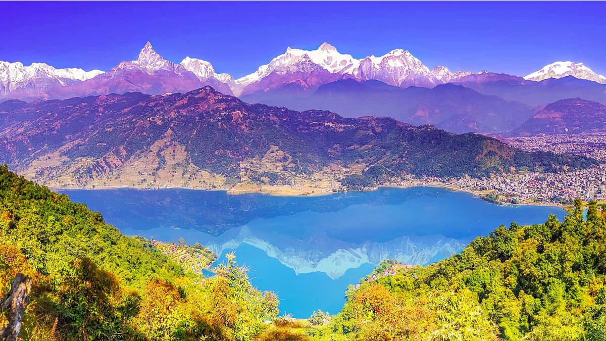 Phewa Lake and fishtail view